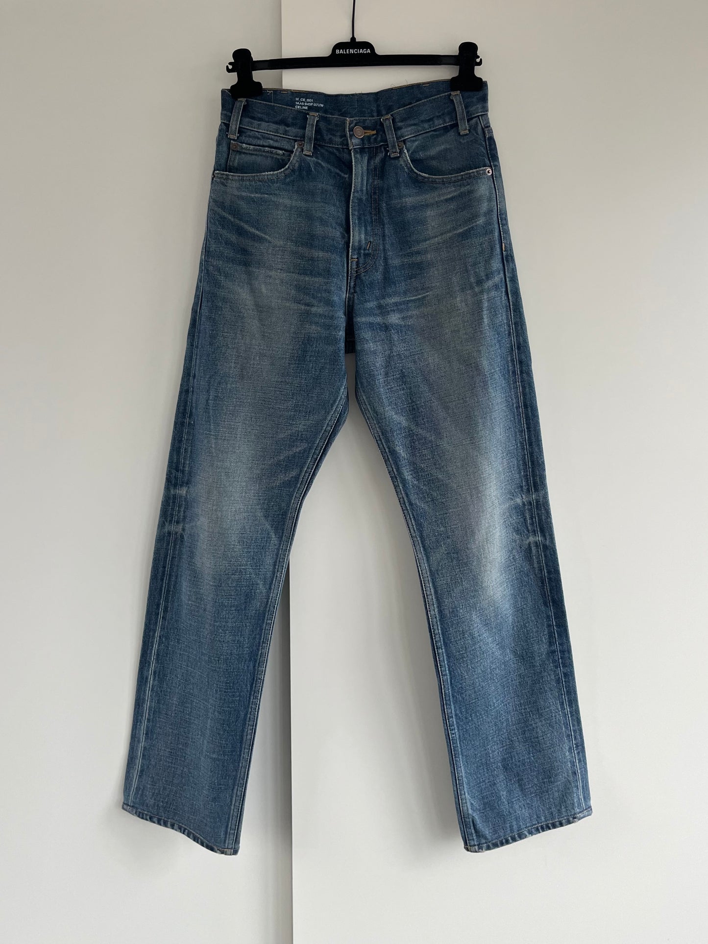 Celine SS20 Wide Leg Union Wash Uniform Denim