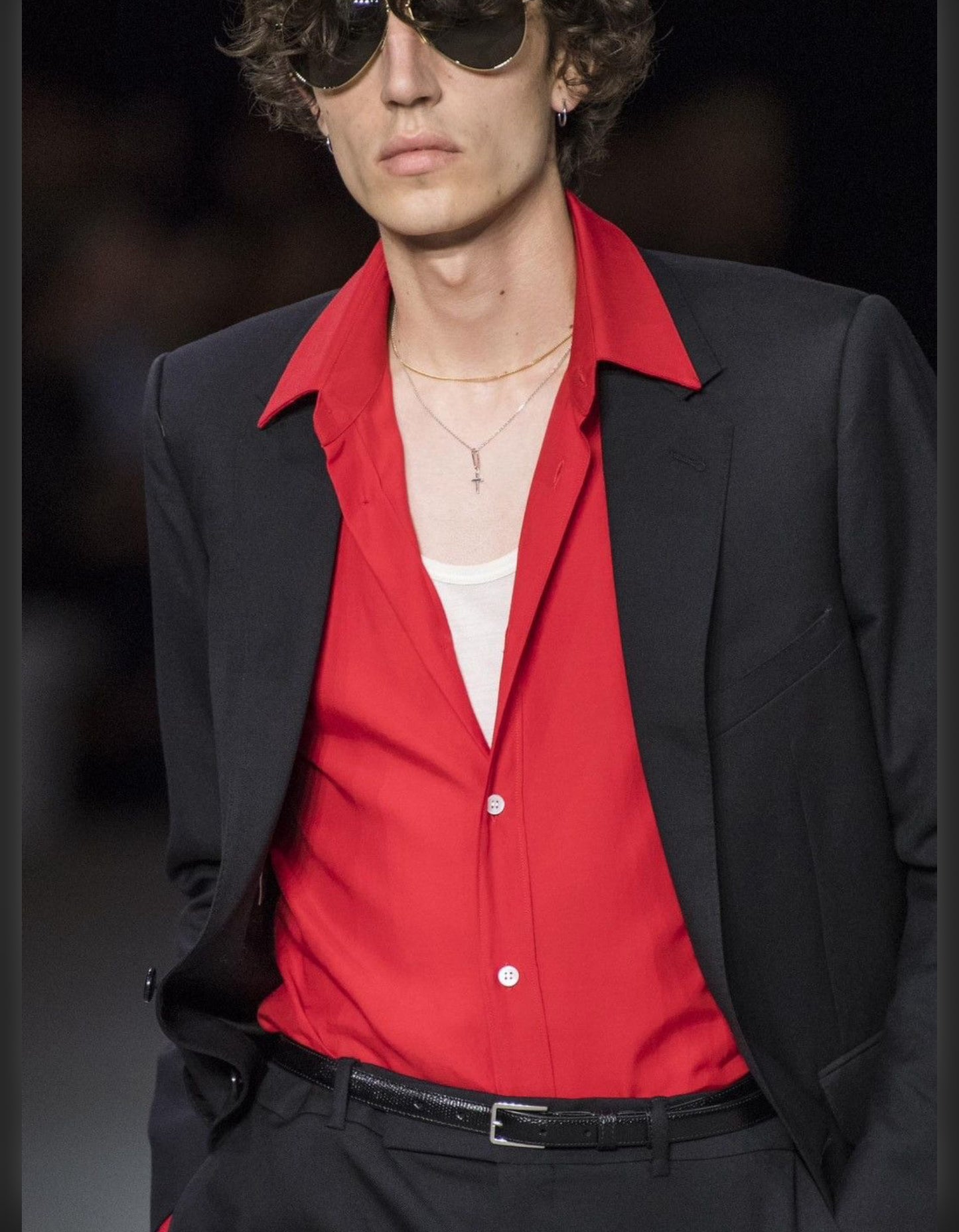 Celine SS20 Red Runway Viscose Shirt