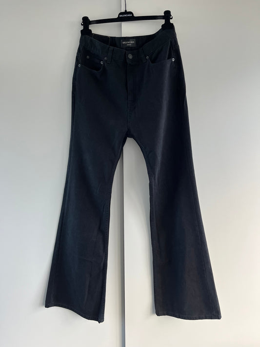 Balenciaga FW22 Black Flared Denim