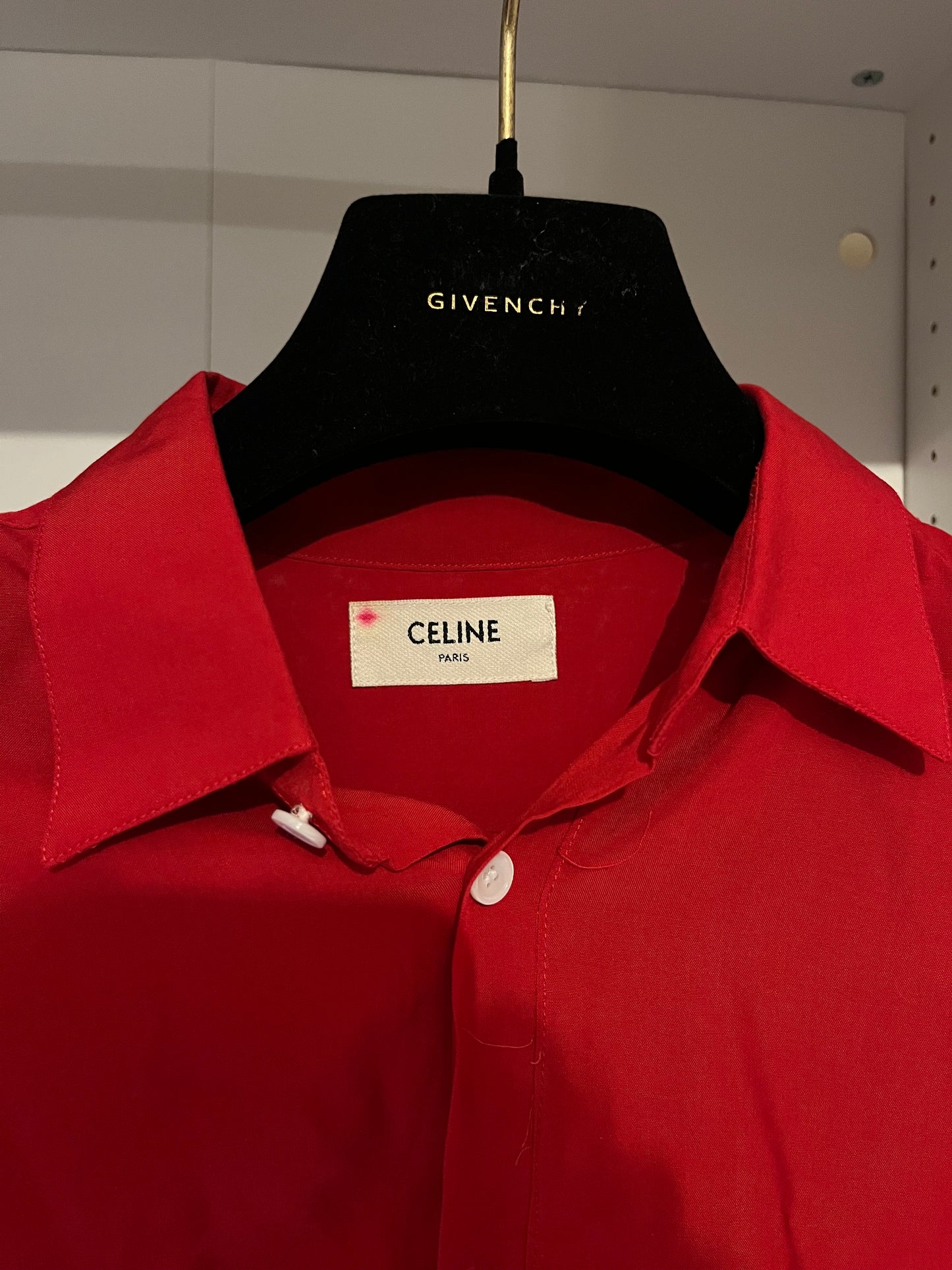 Celine SS20 Red Runway Viscose Shirt