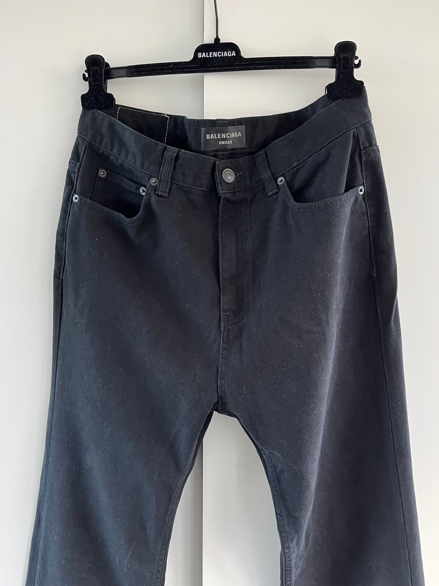 Balenciaga FW22 Black Flared Denim