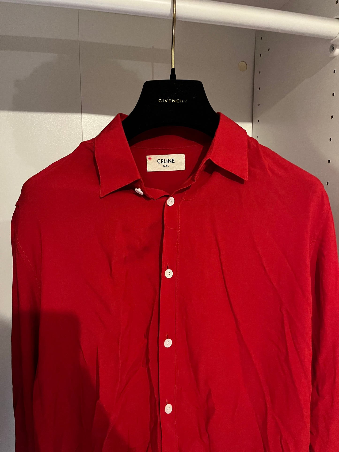 Celine SS20 Red Runway Viscose Shirt