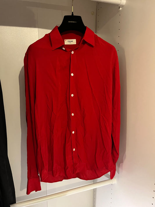 Celine SS20 Red Runway Viscose Shirt